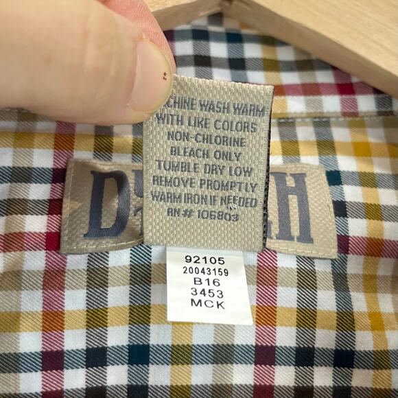 DULUTH TRADING Mens 3XL Wrinklefighter Long Sleeve Shirt Check Cotton Multicolor - Picture 8 of 9